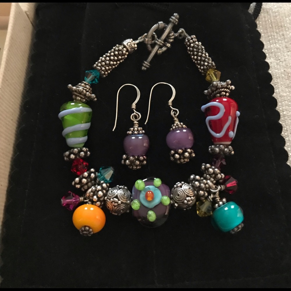 Lee Cox Sterling Bracelet & Earrings Set
